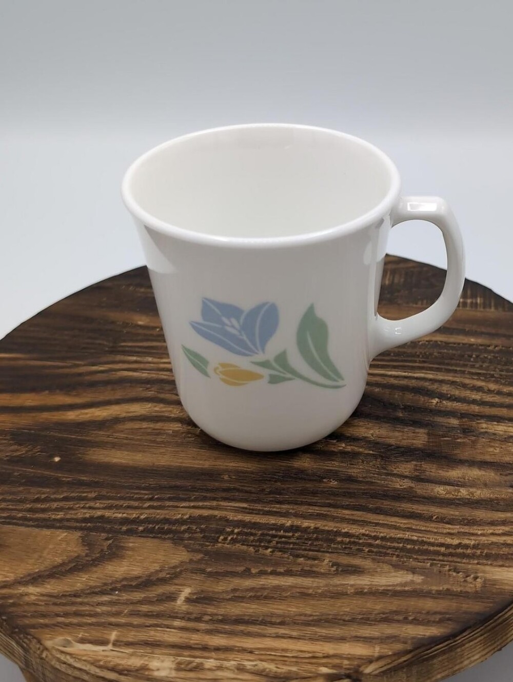 Vintage 70s/80s Corelle Corning "Friendship" Blue Tulip Mug